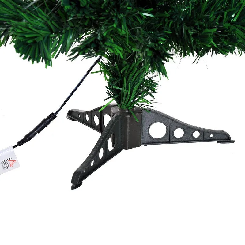 2FT Small Pre-Lit Fiber Optic Christmas Tree Artificial Spruce Tree Green