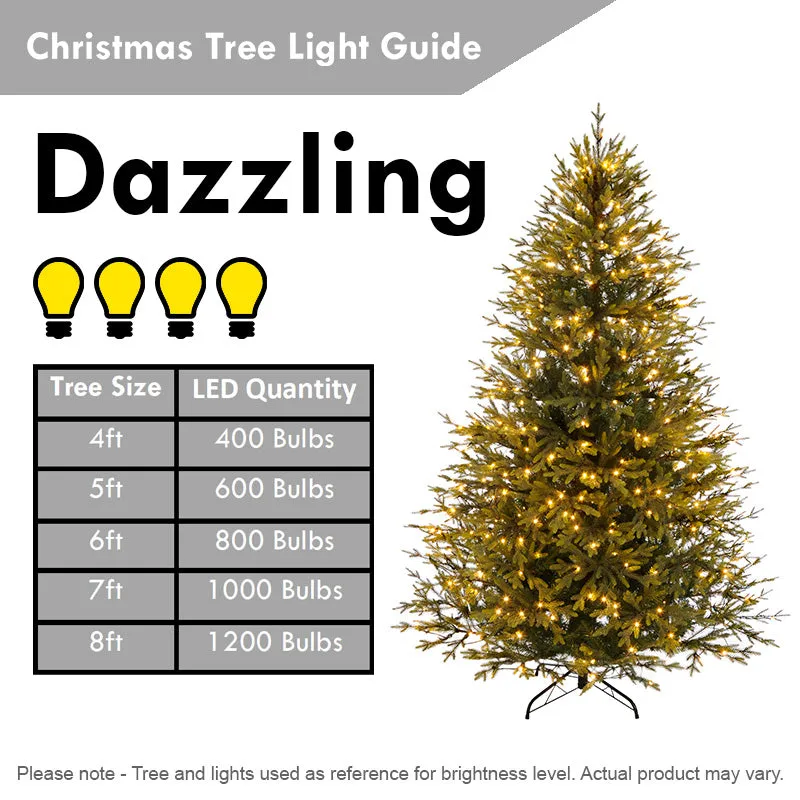 3FT Prelit Artificial Christmas Tree with Fibre Optic LED Lights Holiday Home Xmas Decoration