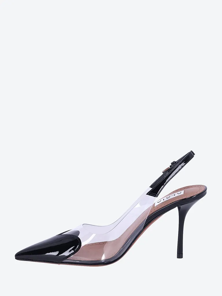90 patent leather slingbacks
