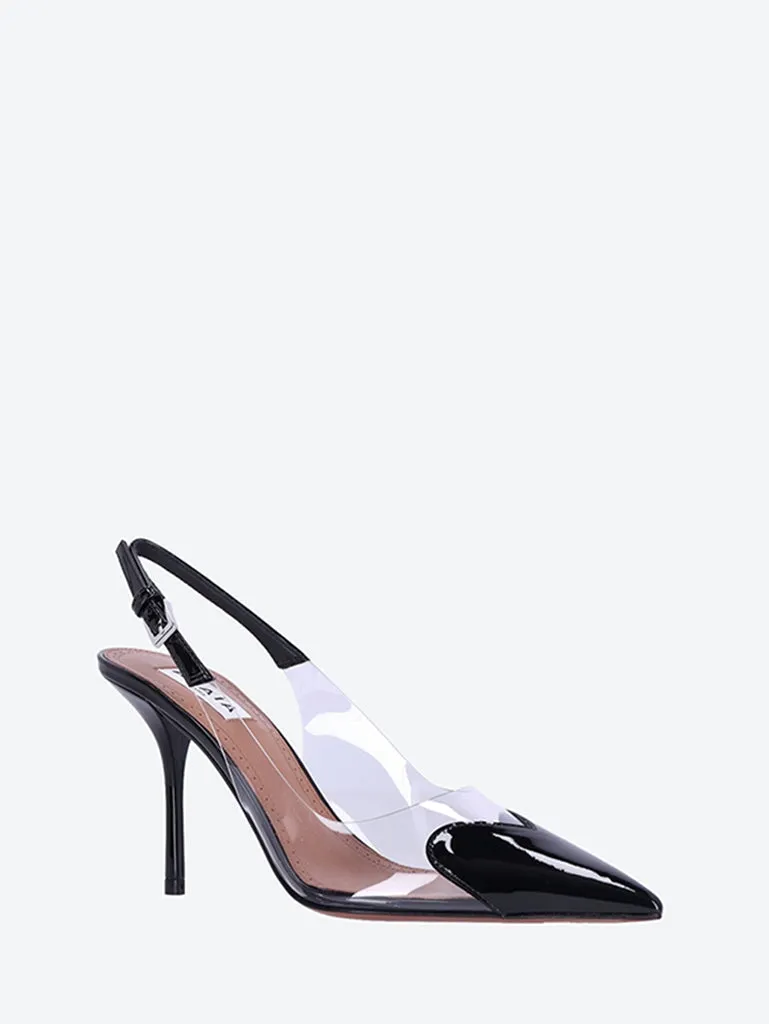 90 patent leather slingbacks