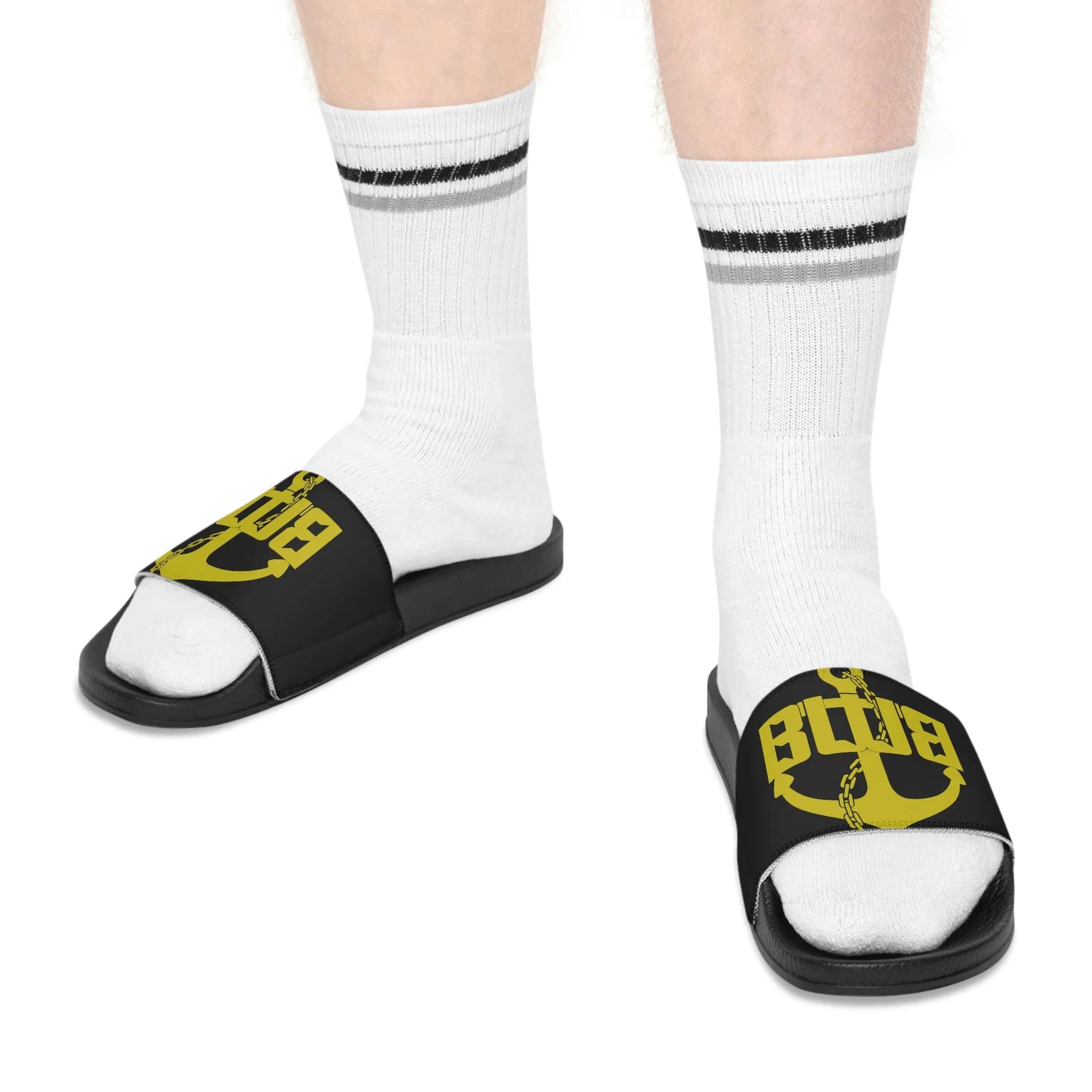 Black World Champs Men's Slide Sandals
