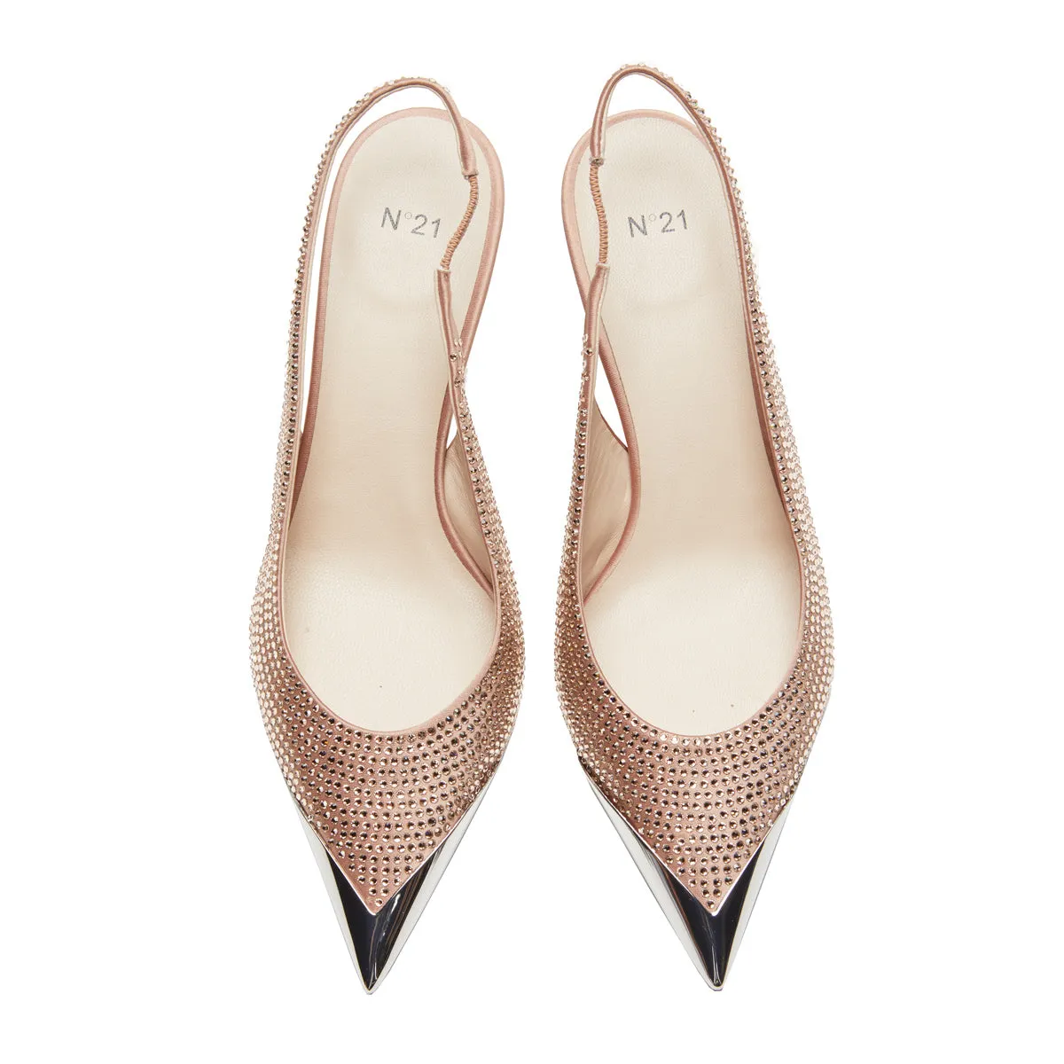 Crystal Embellished Slingback Pumps
