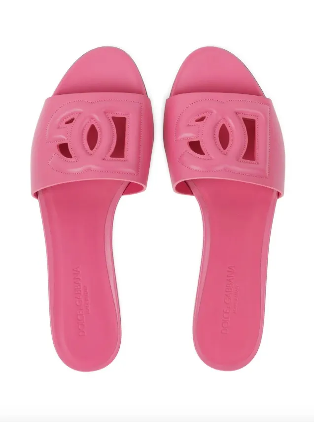 Dolce & Gabbana Calfskin slides with DG logo