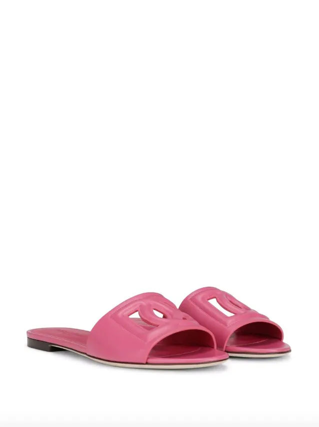 Dolce & Gabbana Calfskin slides with DG logo