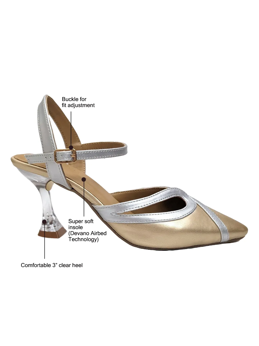 Emily Pointed Slingback Metallic