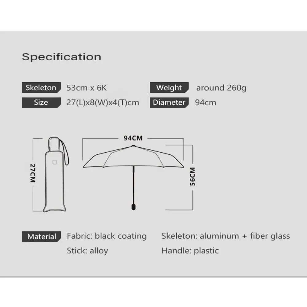 Flat Design Ultra-light Folding Umbrella