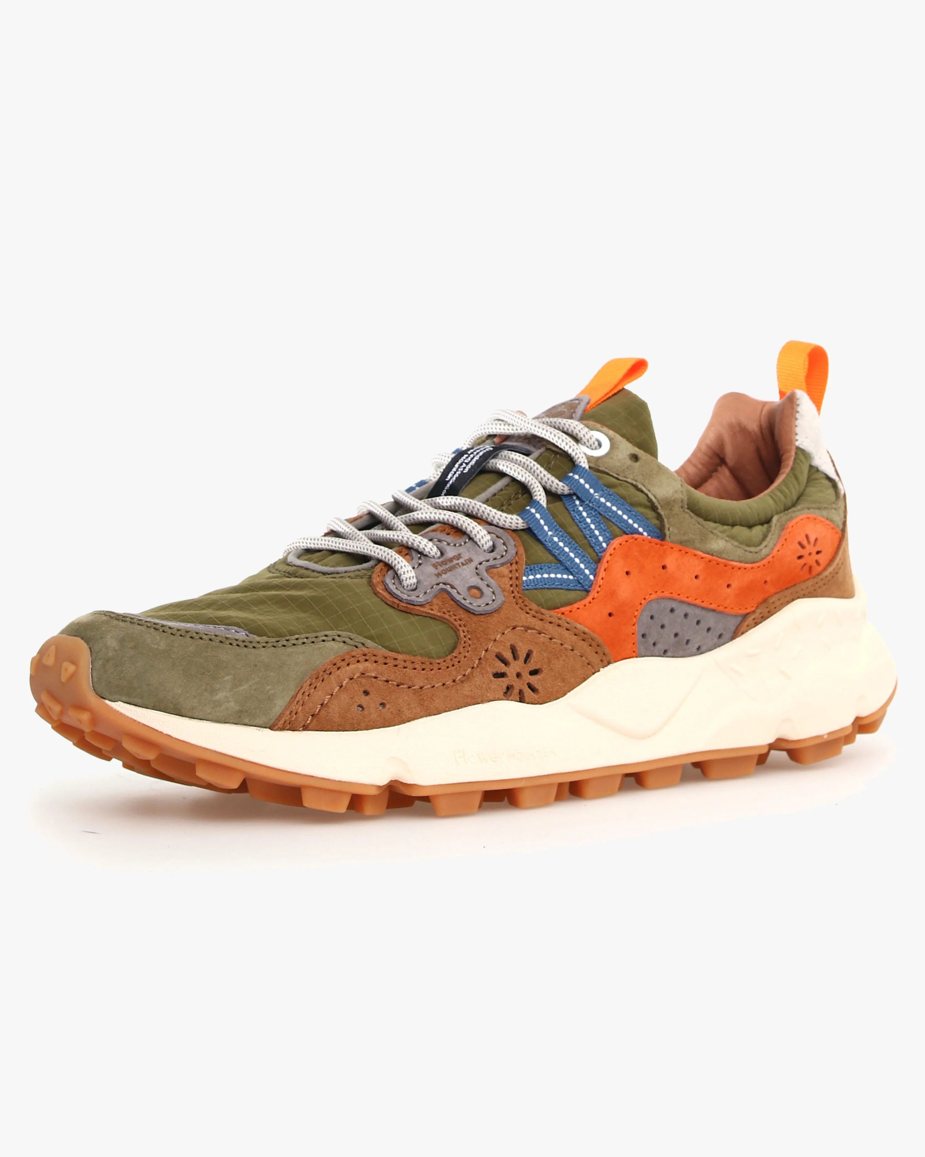 Flower Mountain Yamano 3 Suede & Nylon Ripstop - Military / Brown