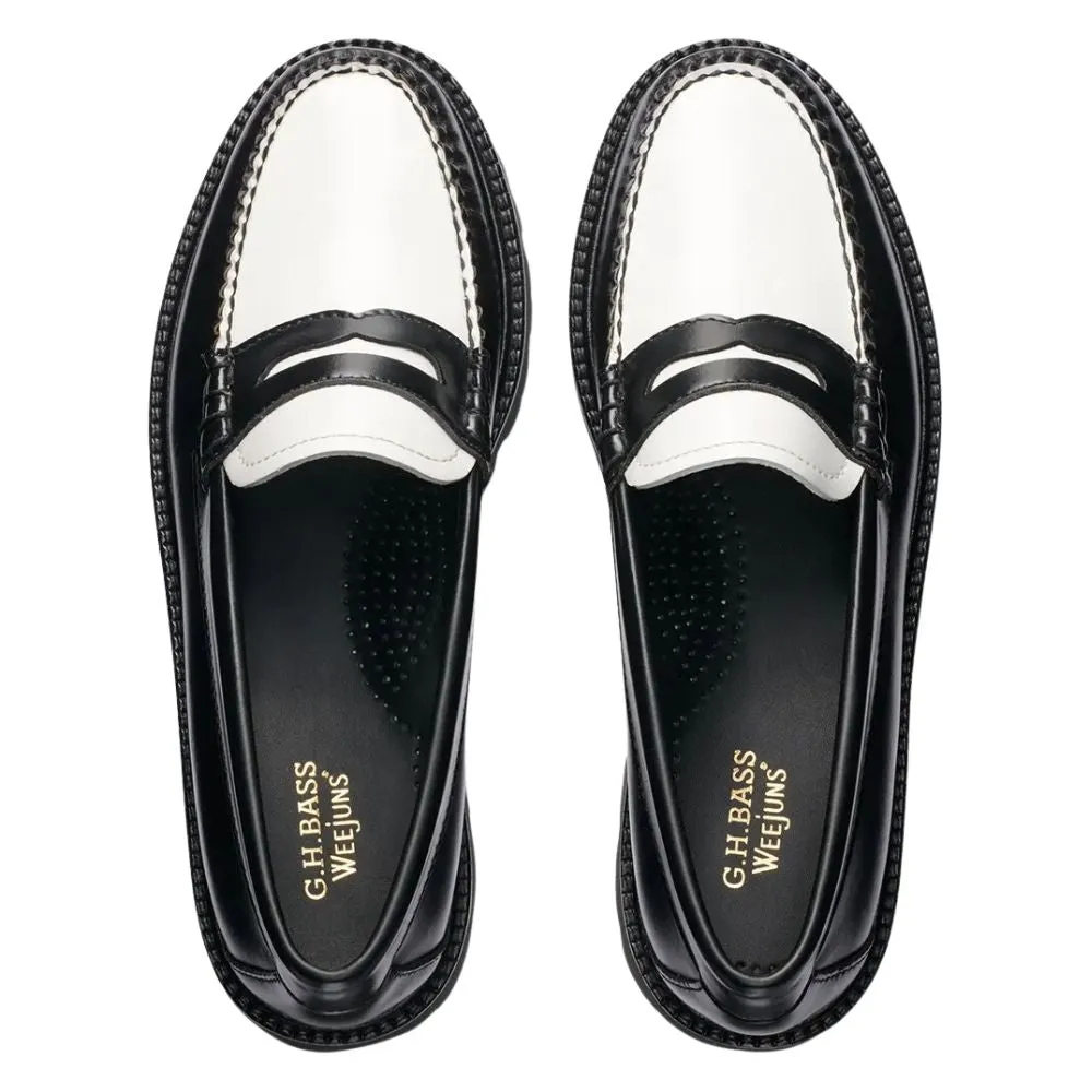 G.H. Bass Women's Whitney Super Lug Weejuns Loafer in Black/White