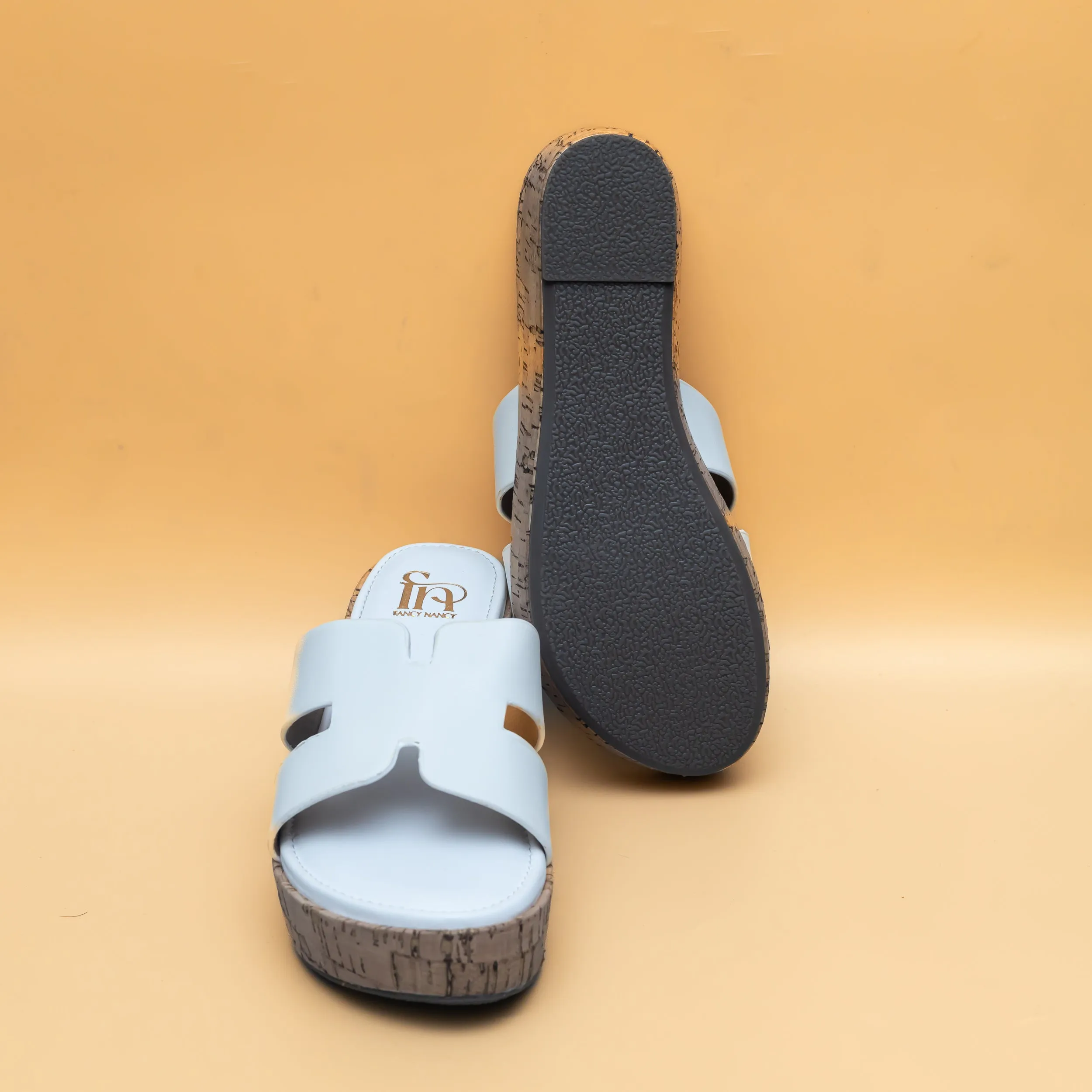 H Cork Wedges - White