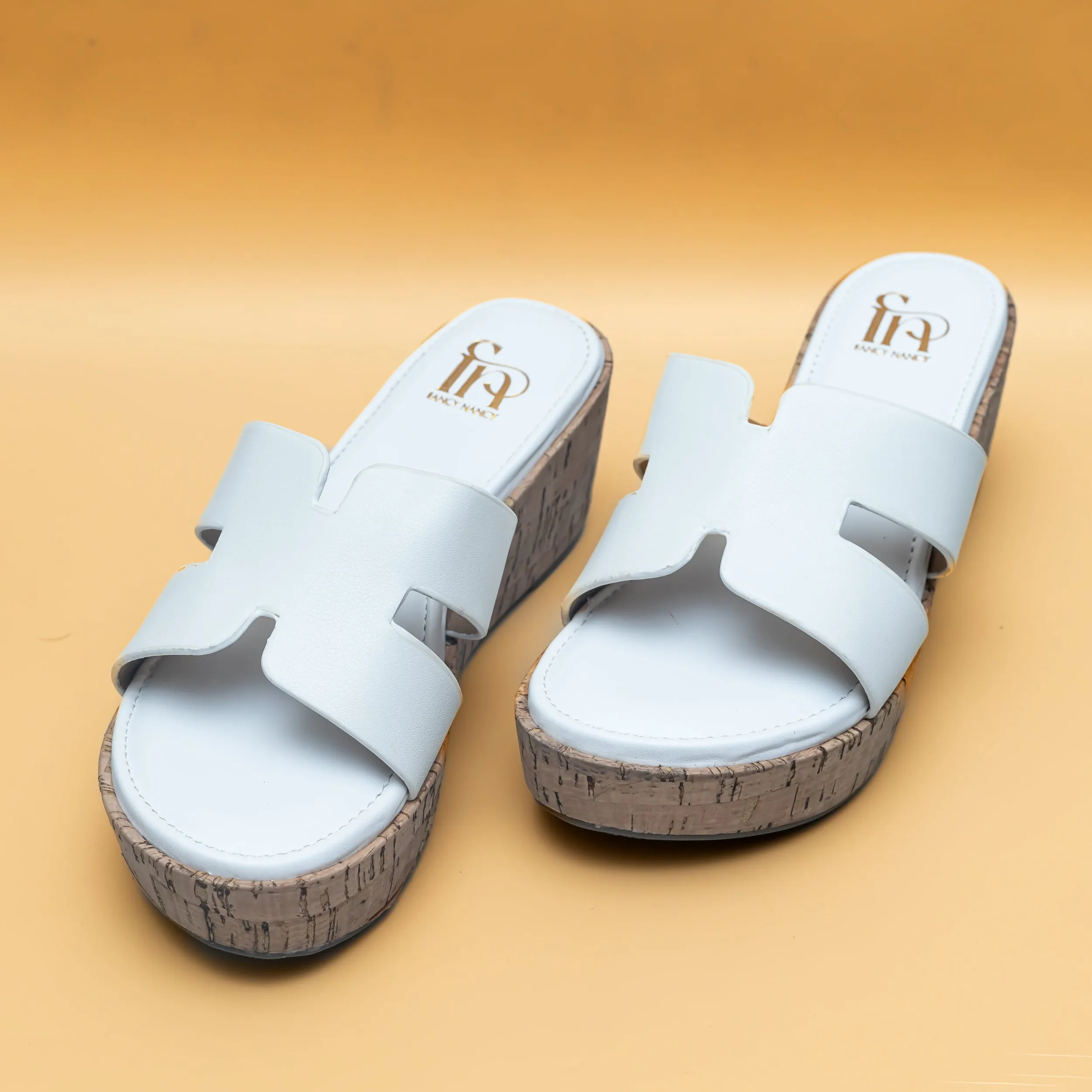 H Cork Wedges - White