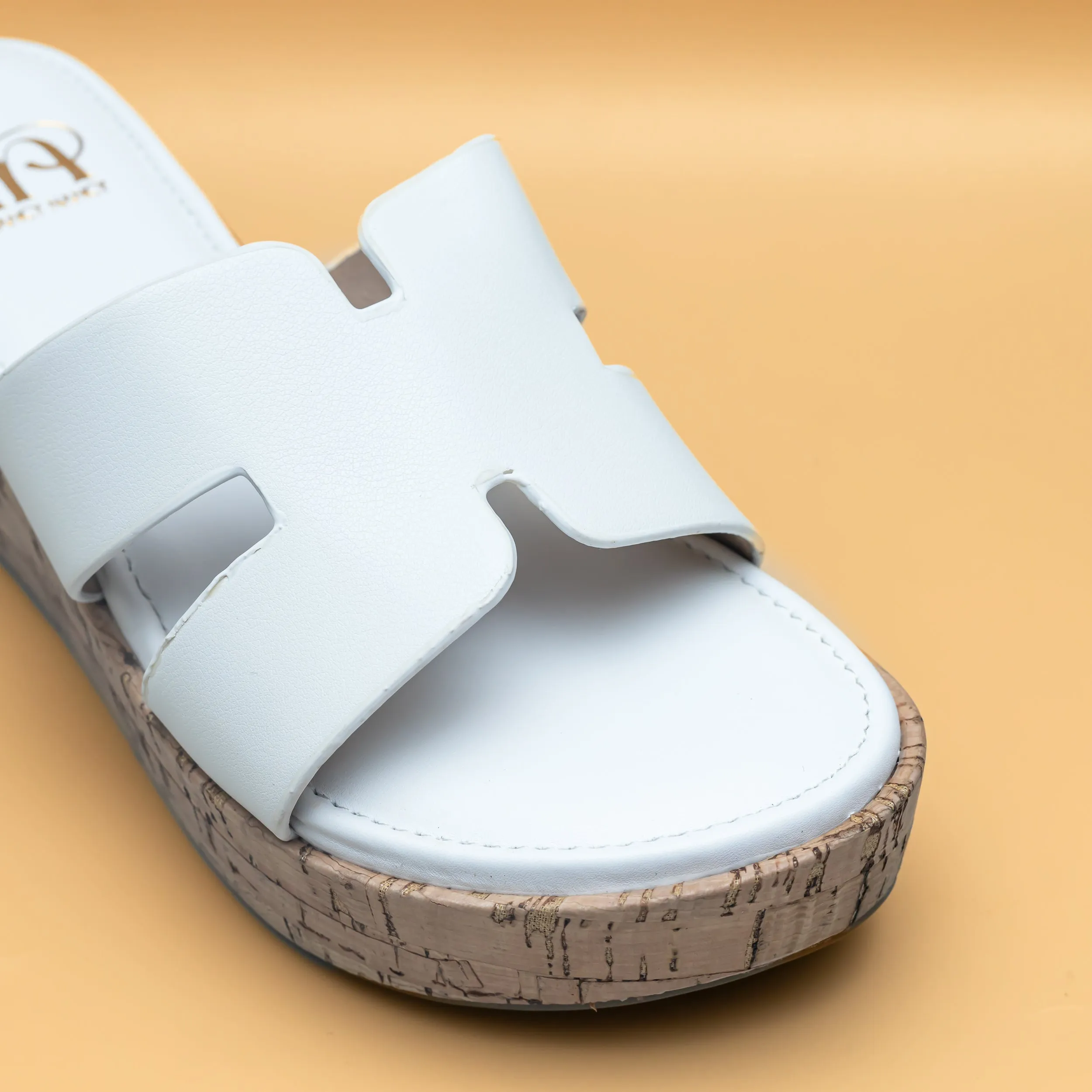 H Cork Wedges - White