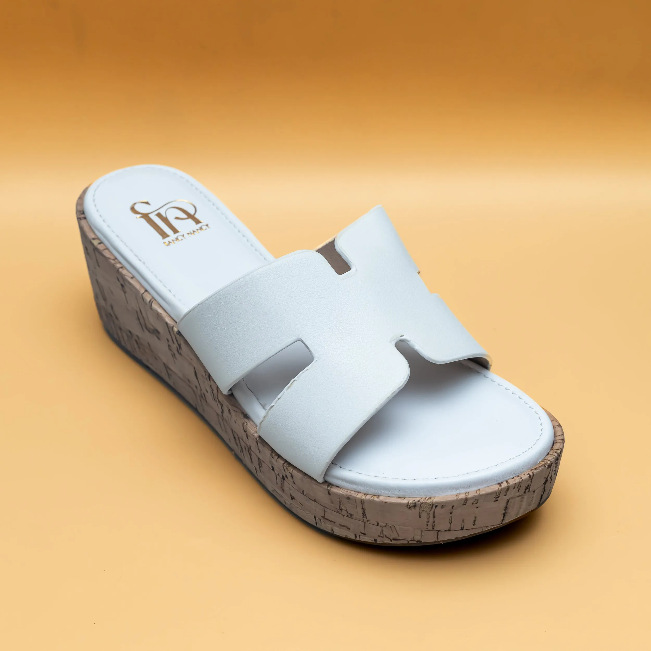 H Cork Wedges - White
