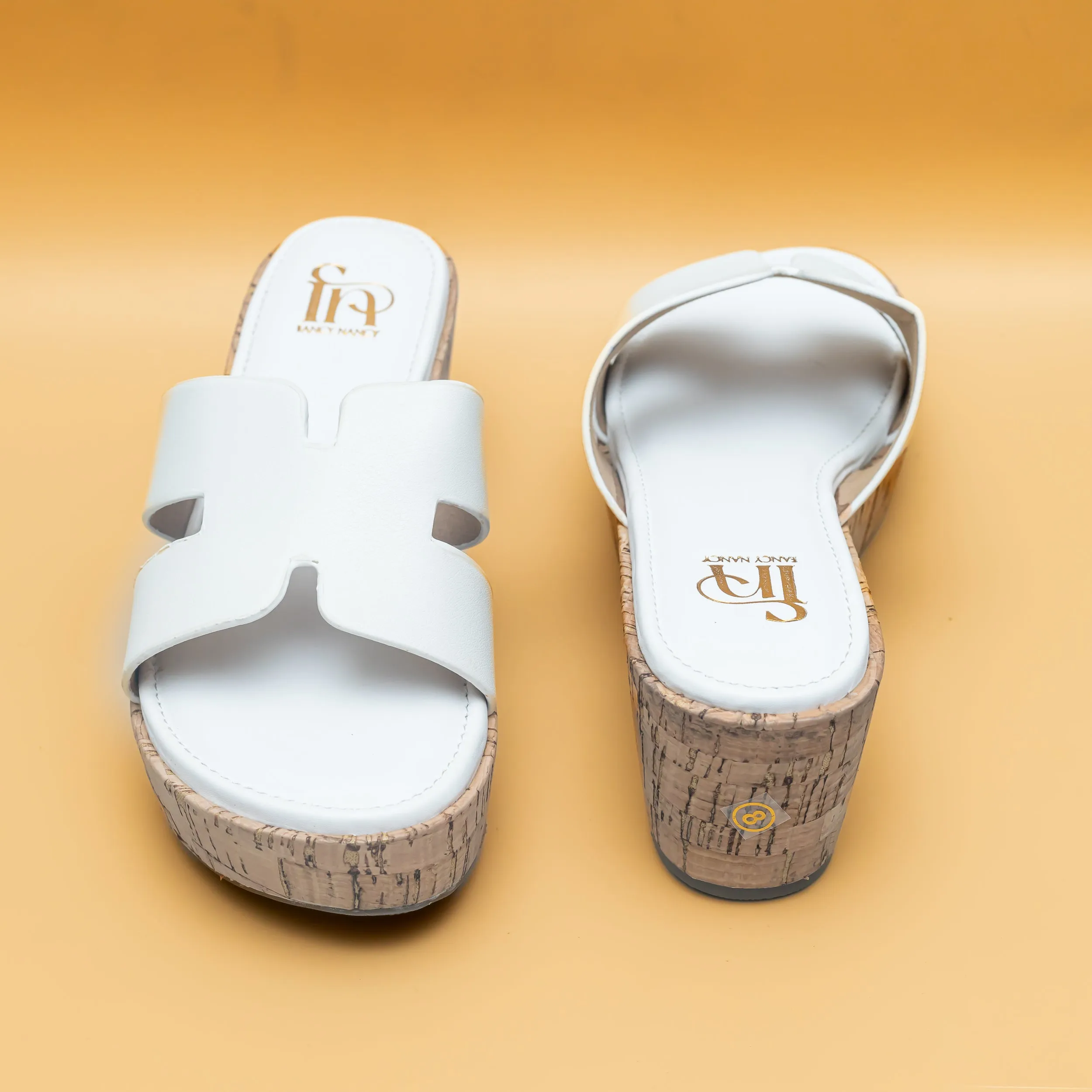 H Cork Wedges - White