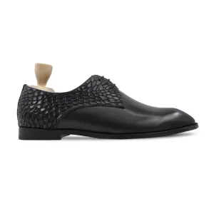 Handmade, Custom Men's Black Calf Leather Derby Shoe