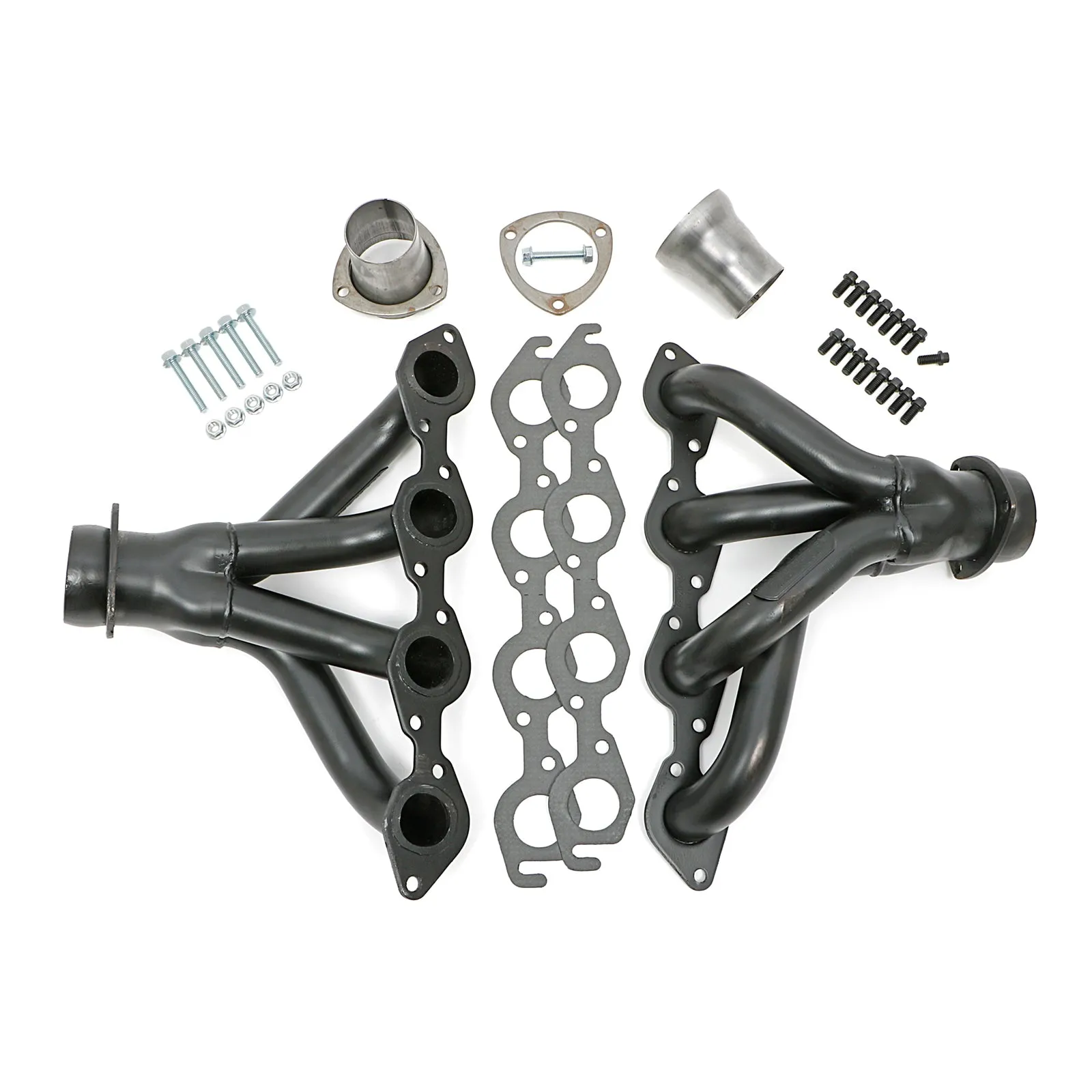 Hedman Hedders Block Hugger Headers - 1.75 in Primary - 3 in Collector - Black Paint - Big Block Chevy - Street Rod 1923-49 - Pair