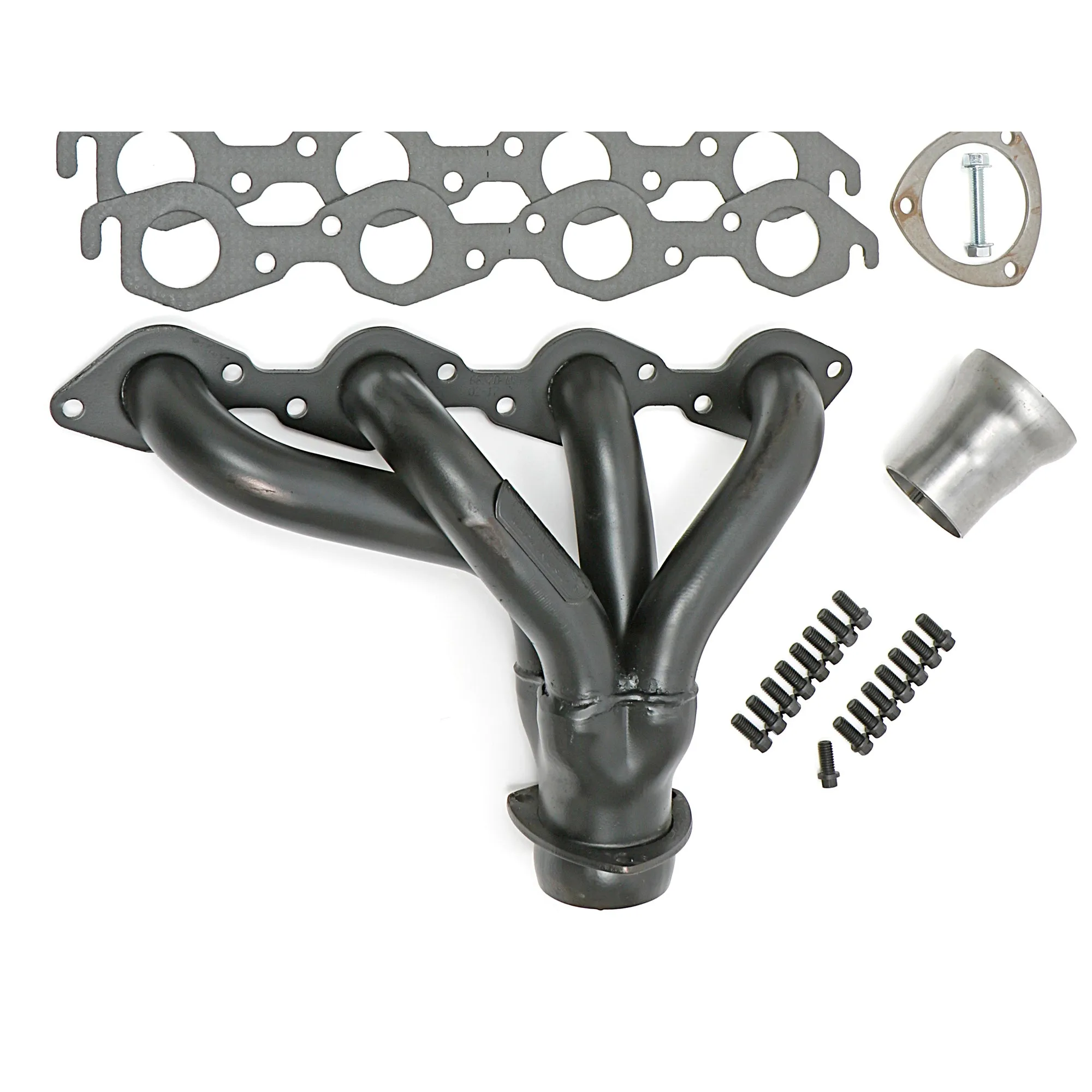 Hedman Hedders Block Hugger Headers - 1.75 in Primary - 3 in Collector - Black Paint - Big Block Chevy - Street Rod 1923-49 - Pair