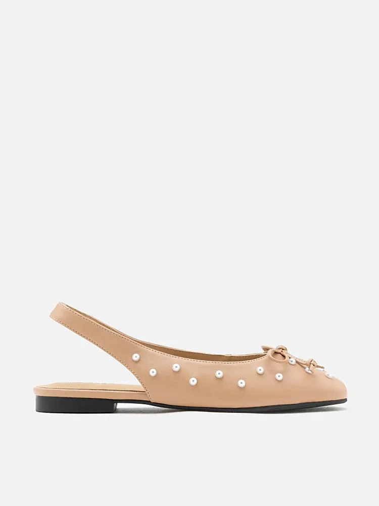 Journee Pearl Décor Bow Slingbacks