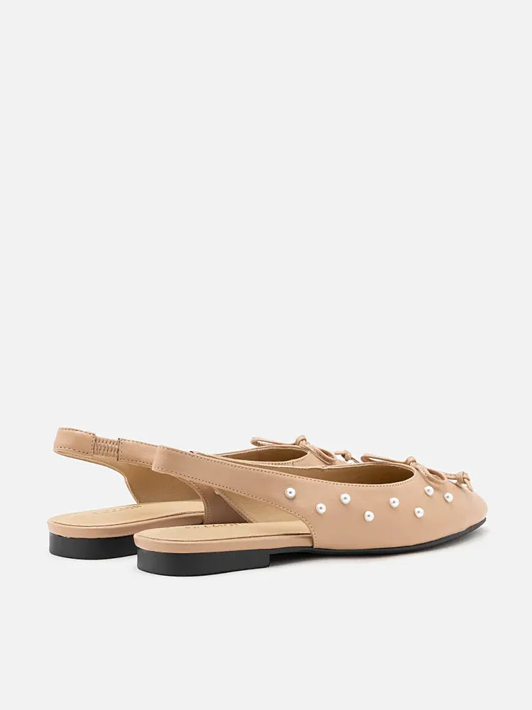 Journee Pearl Décor Bow Slingbacks