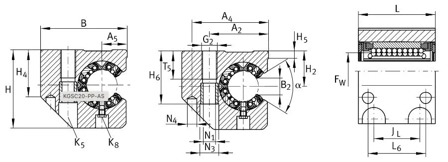 KGSCS20-PP-AS INA Linear Ball Bearing and Housing Unit 20mm