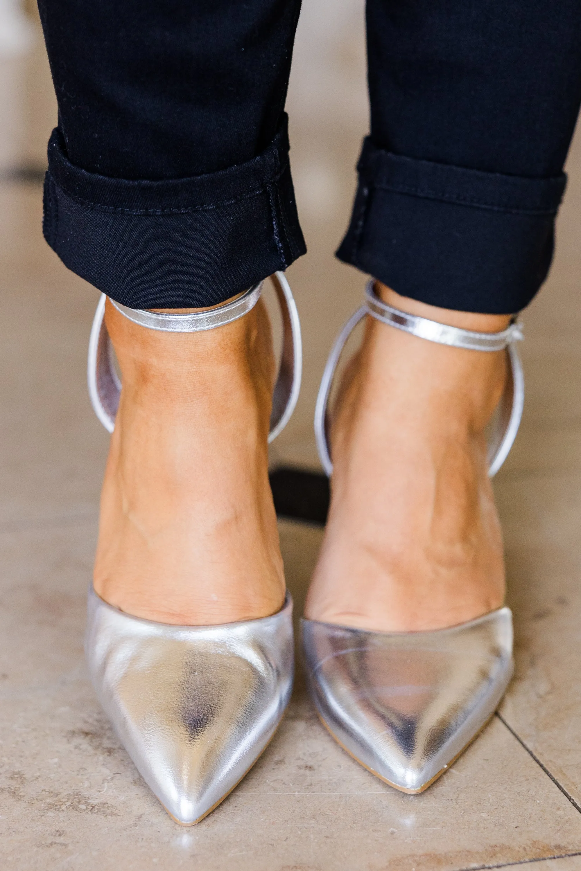 Look Impressed Heels, Silver
