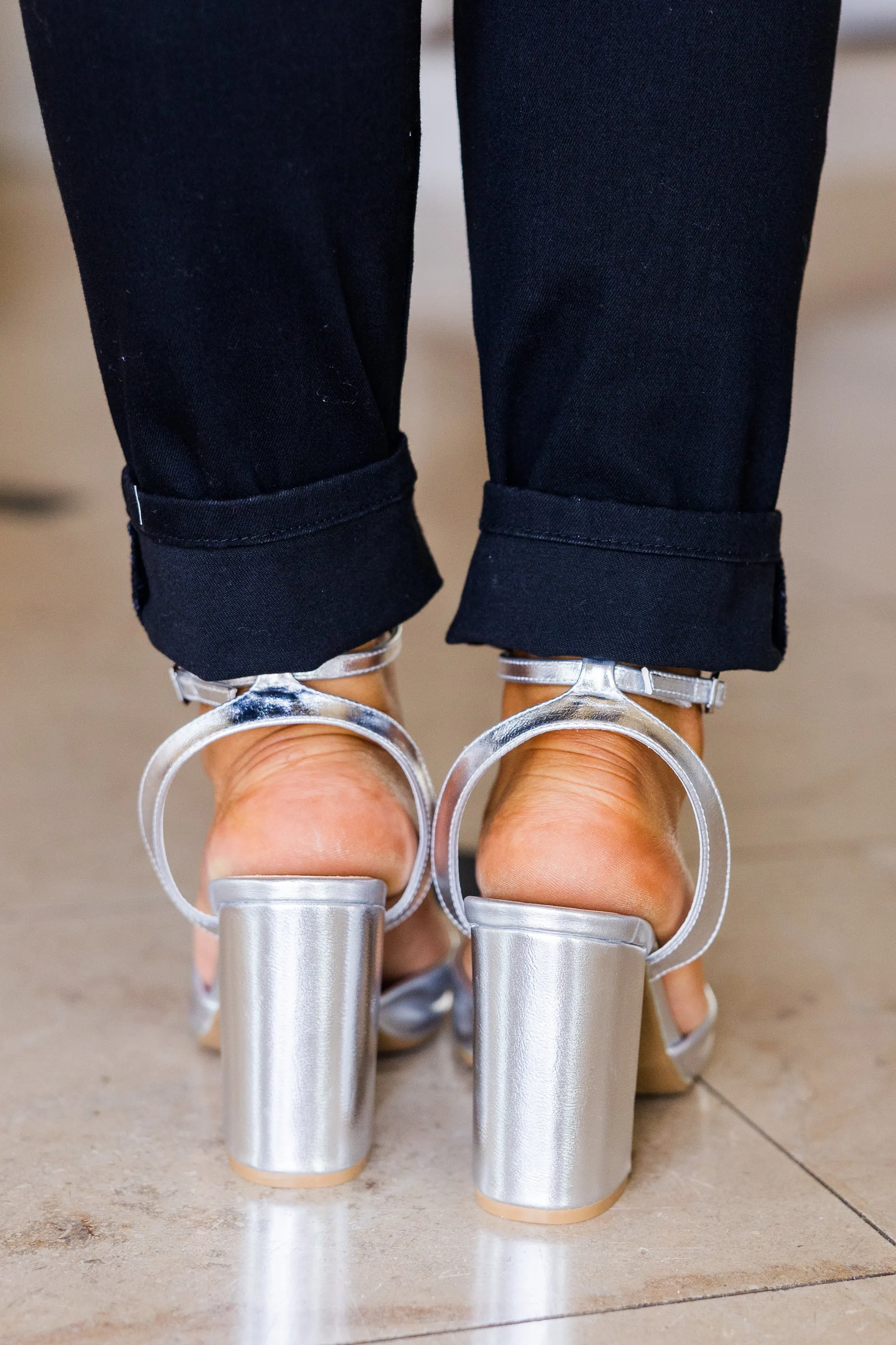 Look Impressed Heels, Silver