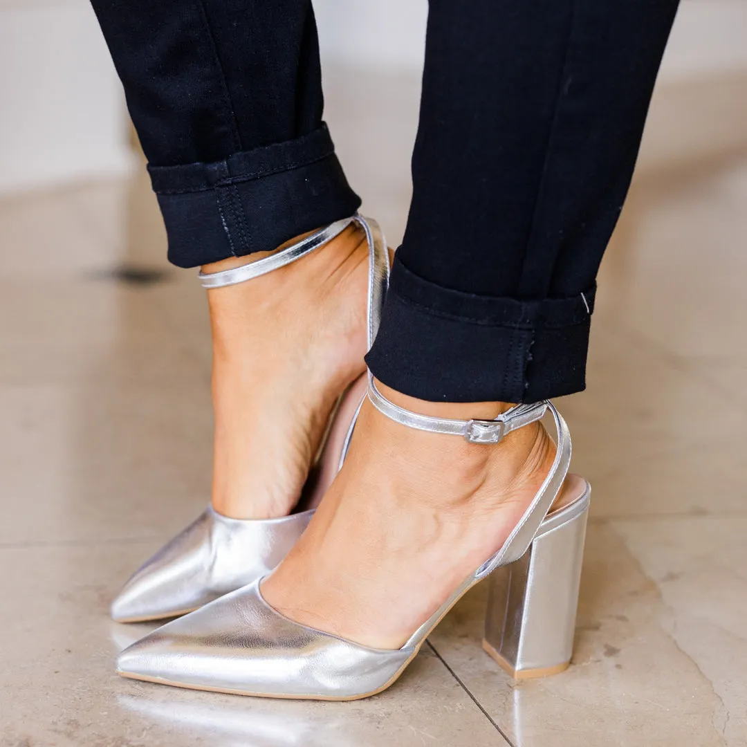 Look Impressed Heels, Silver