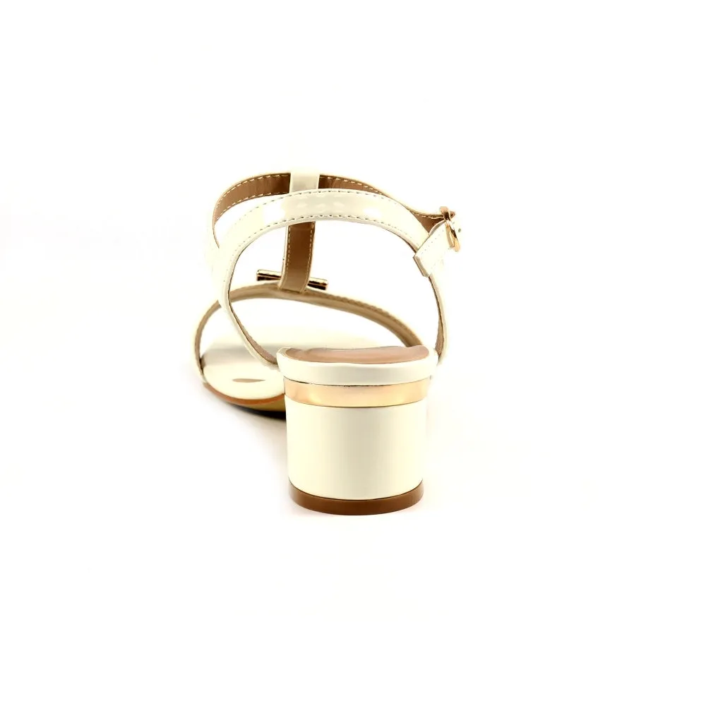 Lunar Occasion Sandal Blaze WHITE PATENT Low Heel Dress sandal