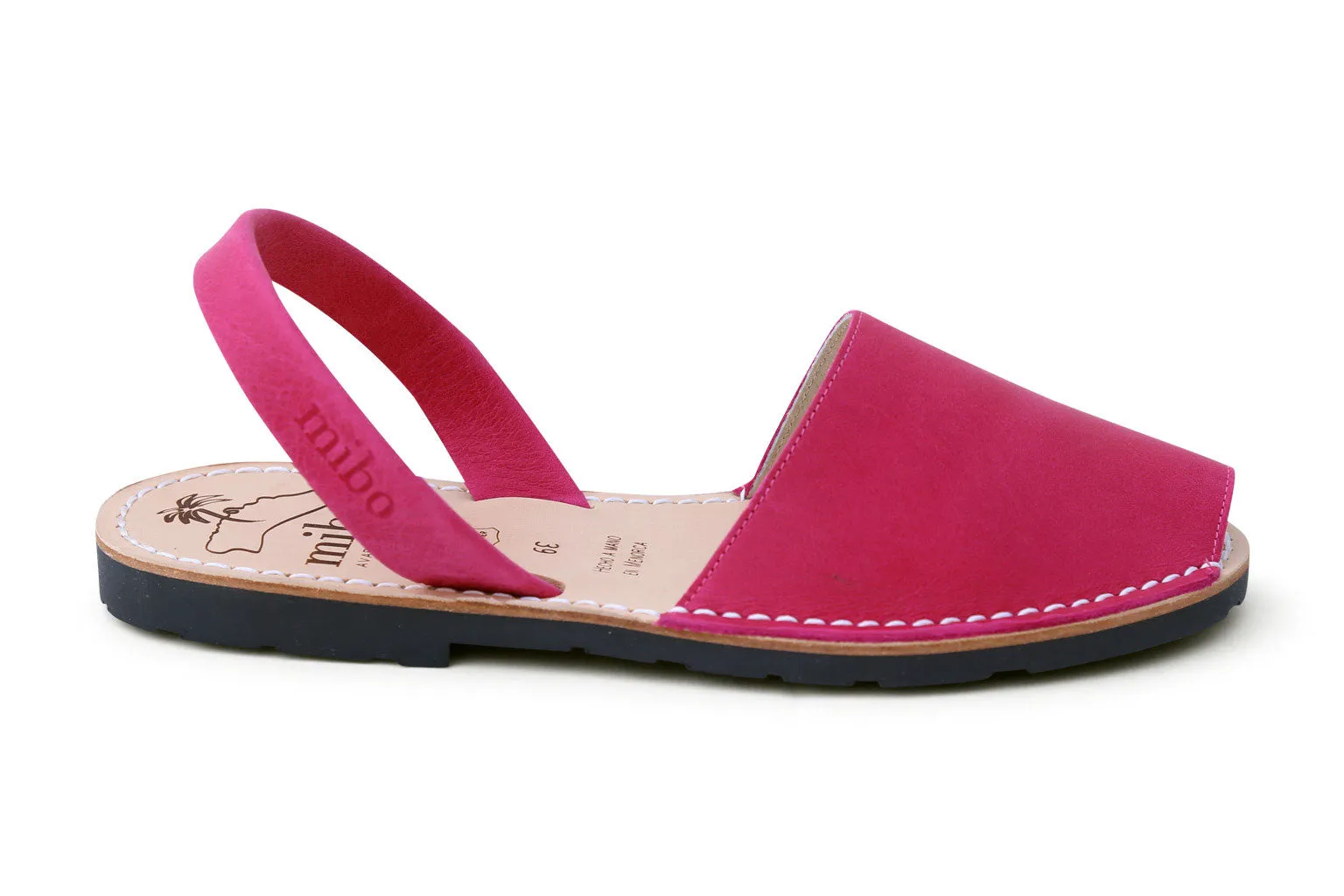 Mibo Avarcas Fuchsia Leather Menorcan Sandals