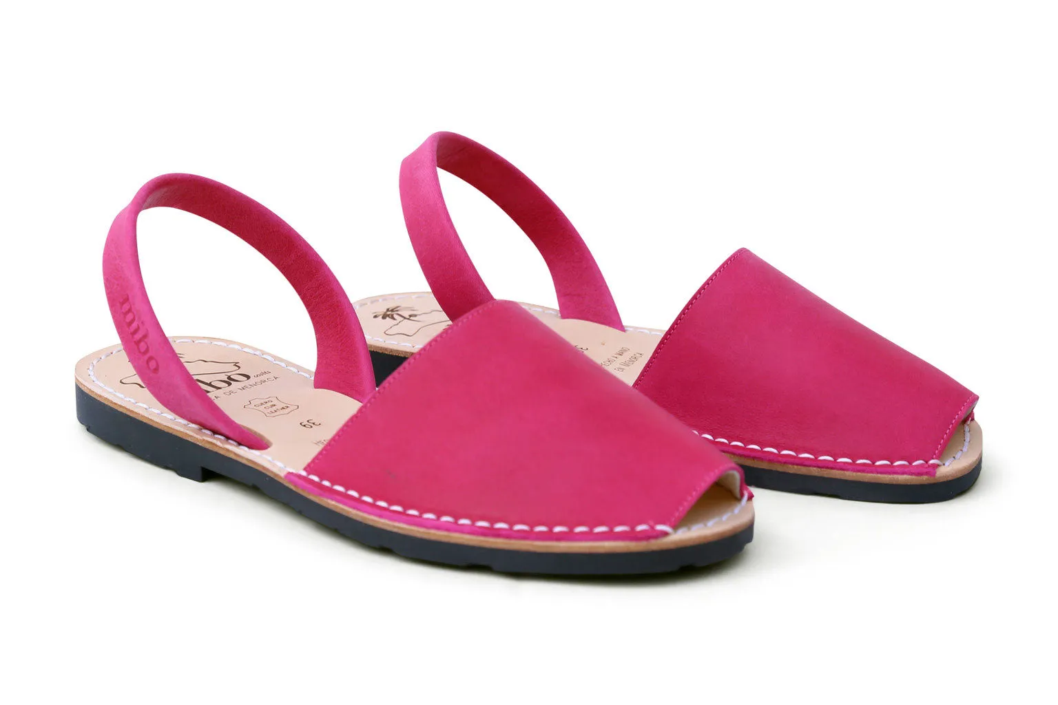 Mibo Avarcas Fuchsia Leather Menorcan Sandals