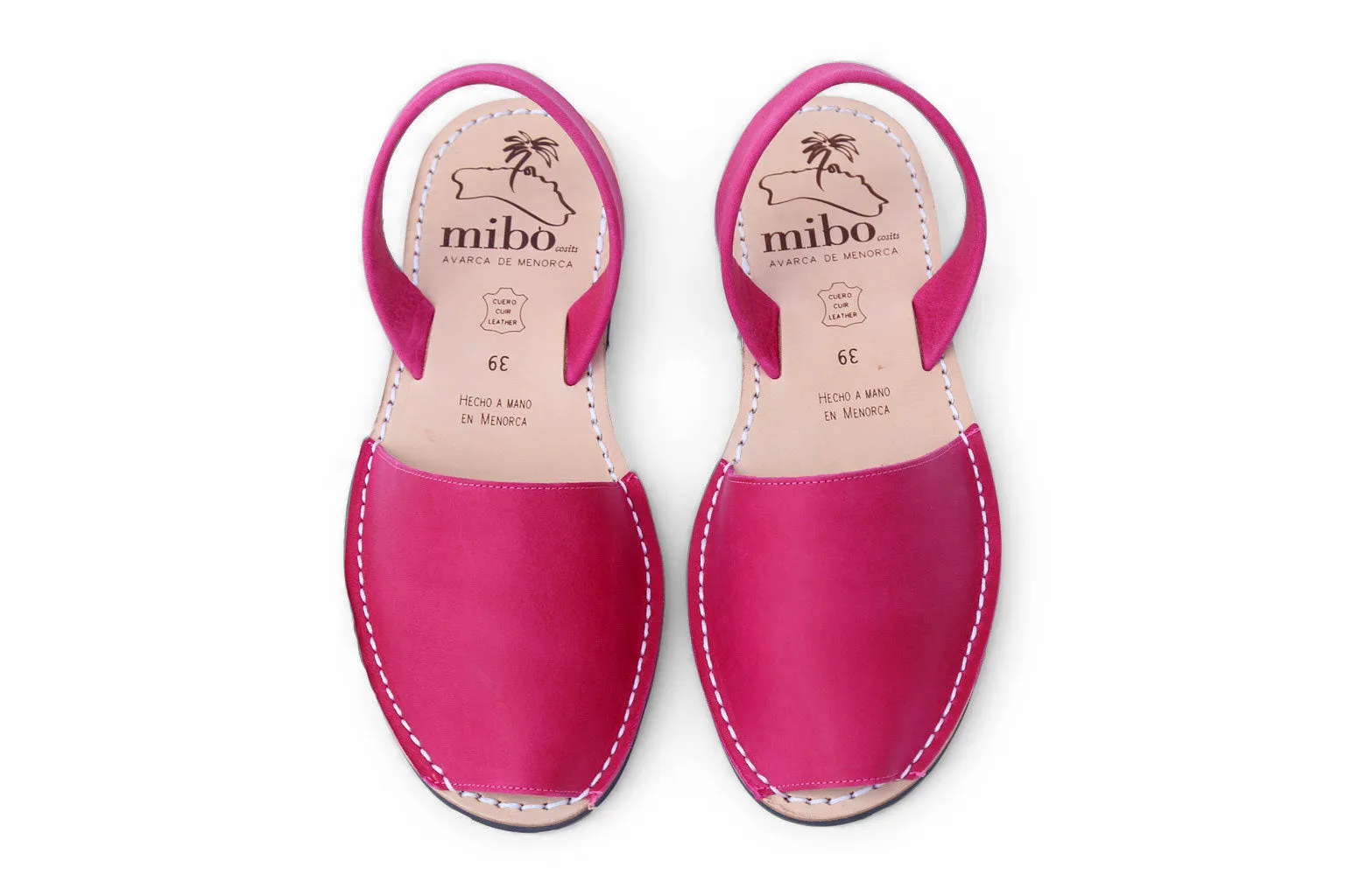 Mibo Avarcas Fuchsia Leather Menorcan Sandals