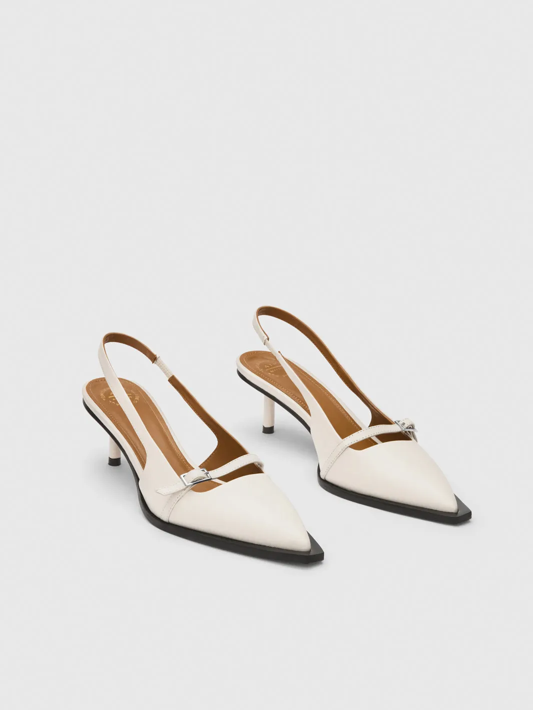 Mira Linen Nappa Slingbacks