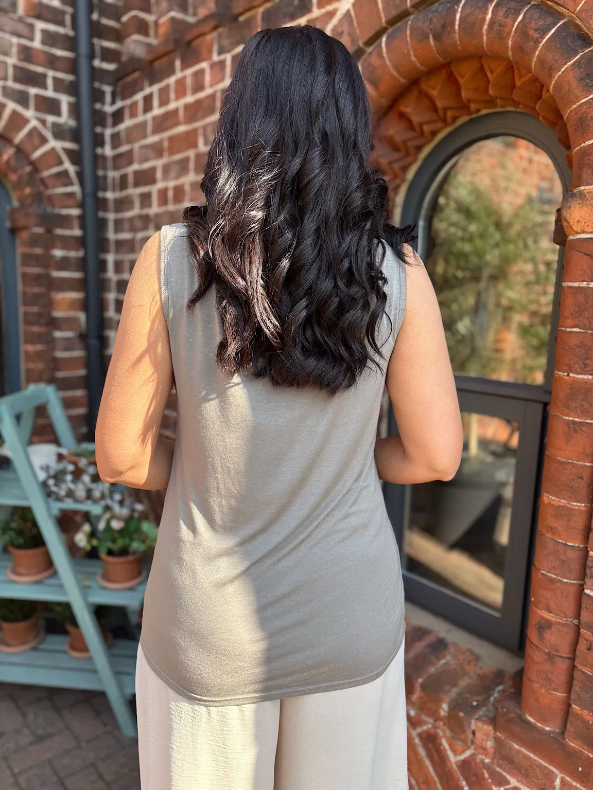 Mocha Sequin Vest Top Rebecca