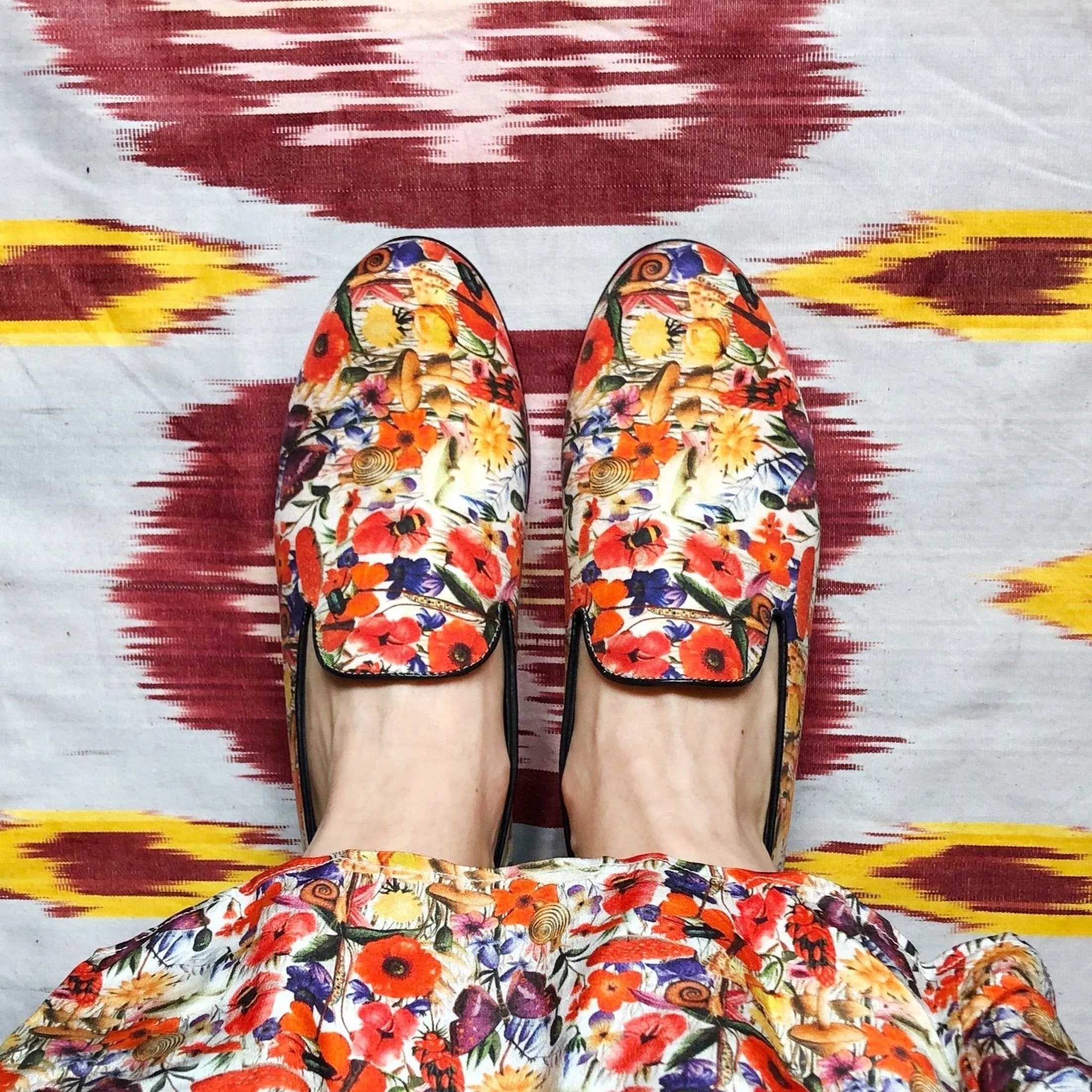 Muzungu Sisters x CB Poppy White Print Shoes