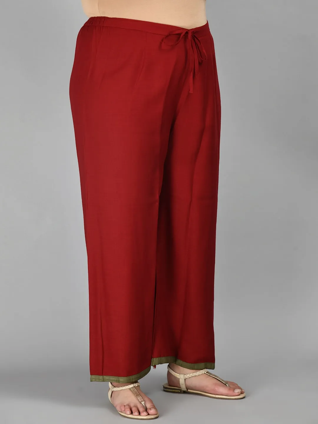 Plus Size Plus Size Self Design Kurta Palazzo Set