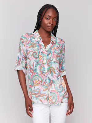 Printed Cotton Gauze Shirt - Carnival