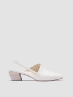 SALLY 029 - White Slingback Sandals