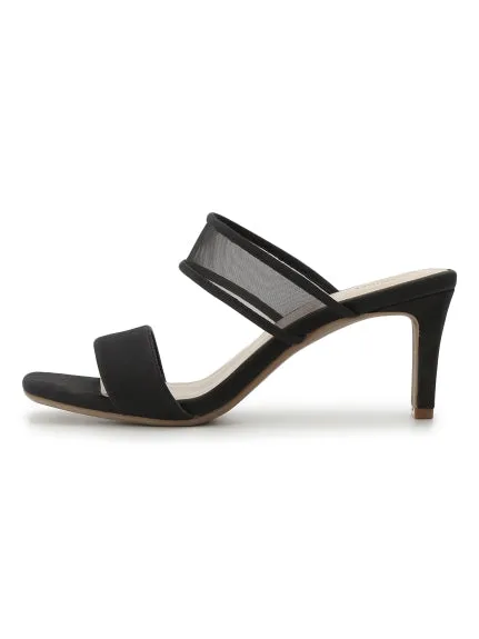 Sheer Slip Heeled Mule Sandals