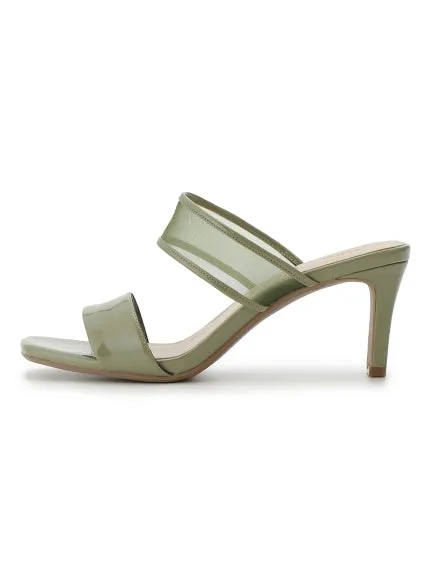 Sheer Slip Heeled Mule Sandals