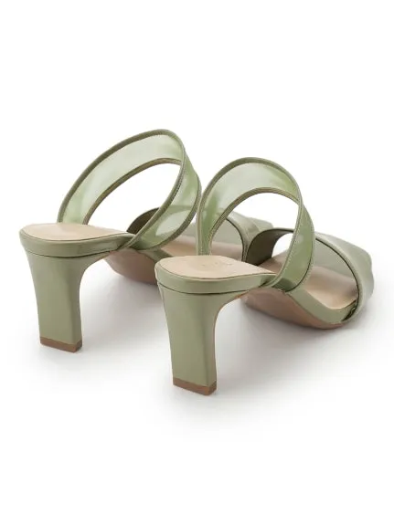 Sheer Slip Heeled Mule Sandals