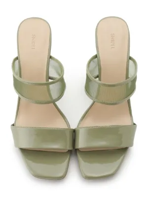 Sheer Slip Heeled Mule Sandals