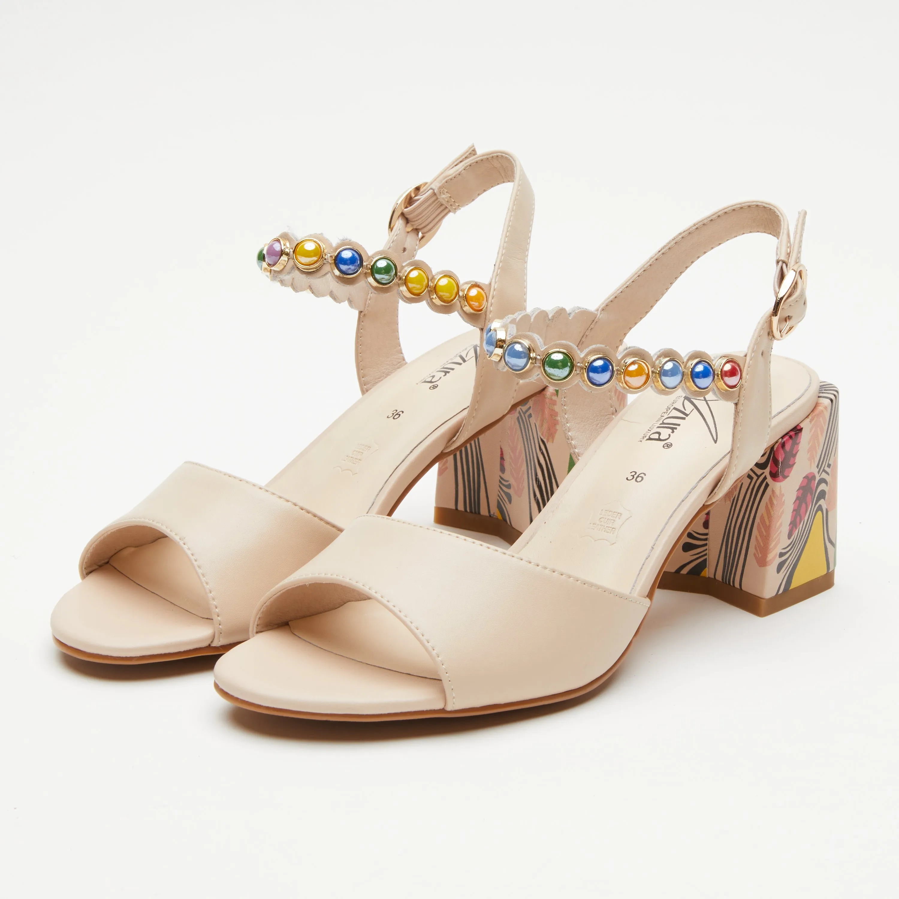 Spring Step Shoes Azura Legendary Sandals Women's Leather Multi Color 2.75" Heel