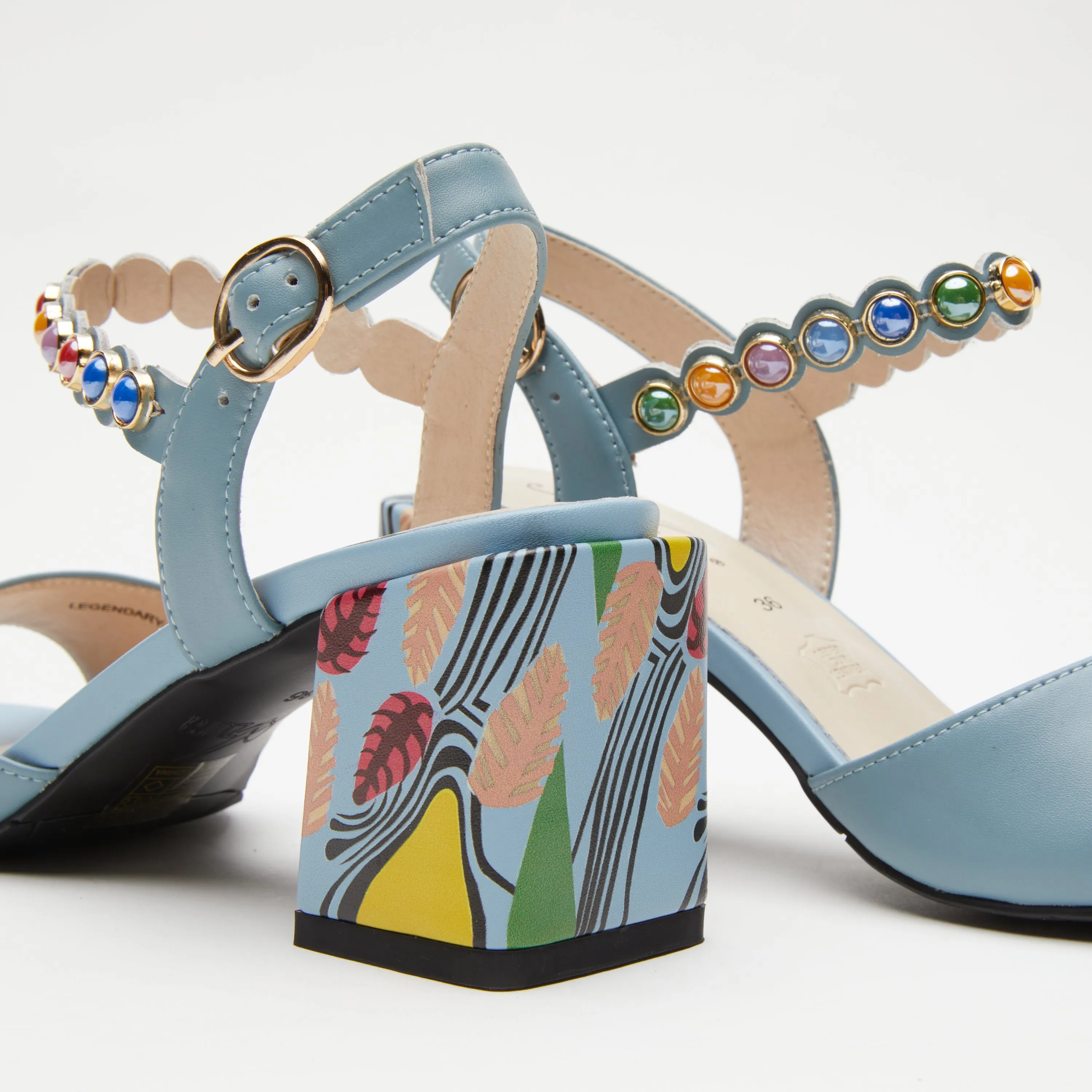 Spring Step Shoes Azura Legendary Sandals Women's Leather Multi Color 2.75" Heel