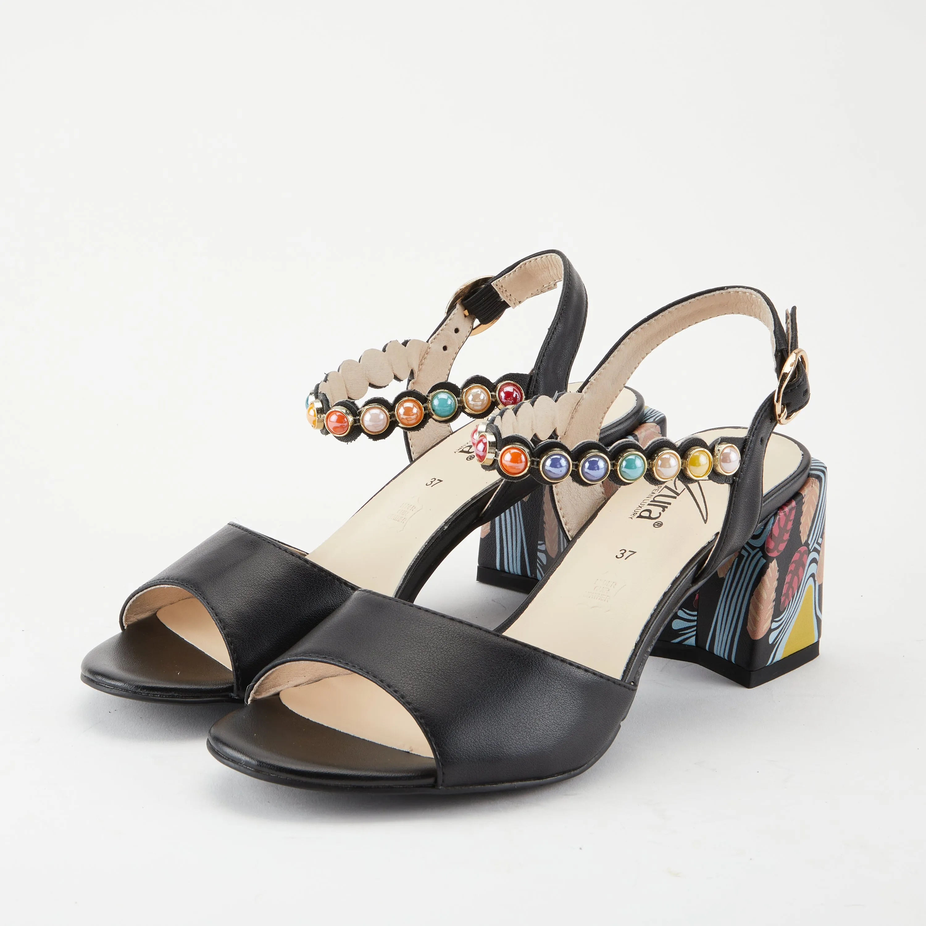 Spring Step Shoes Azura Legendary Sandals Women's Leather Multi Color 2.75" Heel