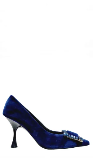Sr Twenty Navy Velvet Pumps