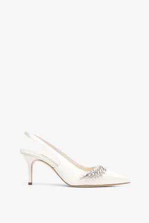 Terala 70 ivory satin slingbacks