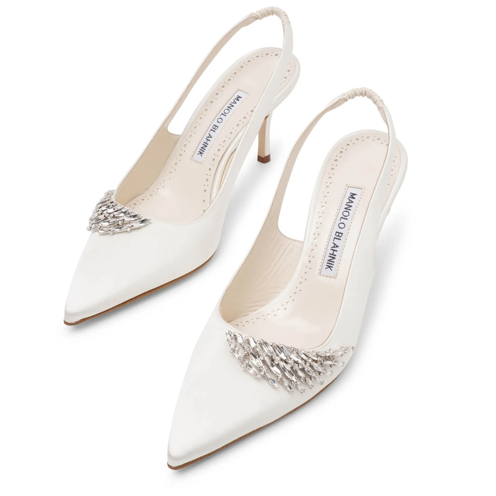Terala 70 ivory satin slingbacks
