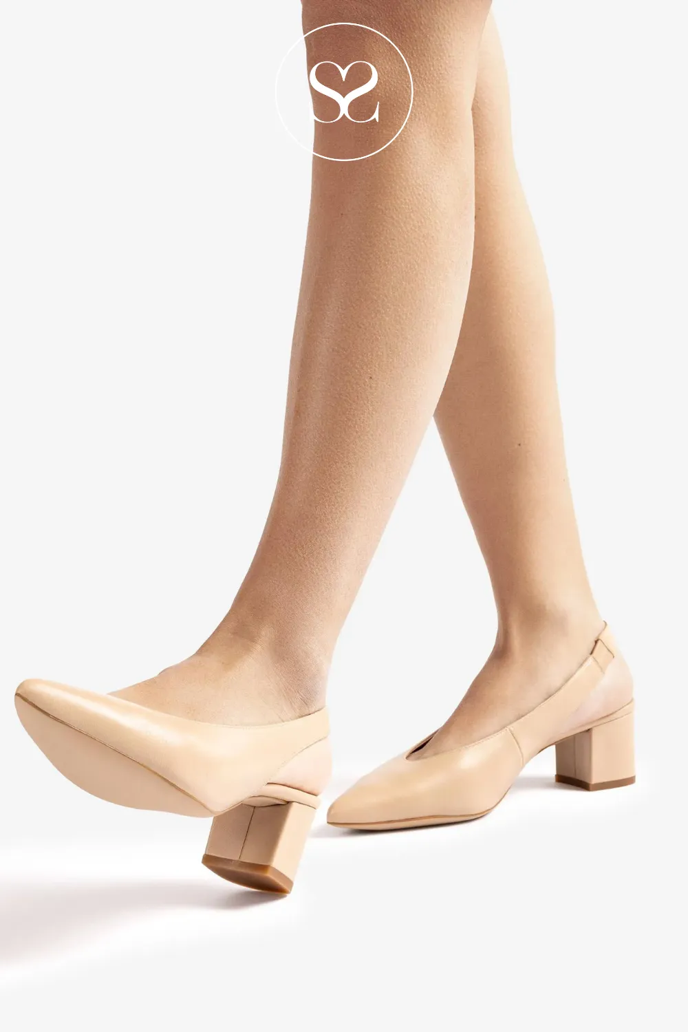 UNISA JENSEN NUDE LOW BLOCK HEEL SLINGBACK