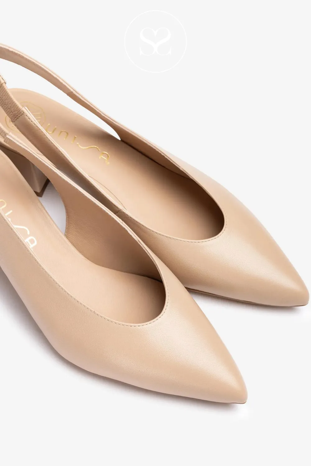 UNISA JENSEN NUDE LOW BLOCK HEEL SLINGBACK