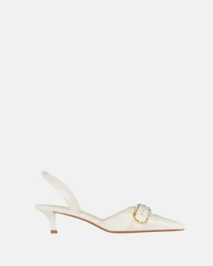 Voyou Slingbacks In Grained Leather Ivory