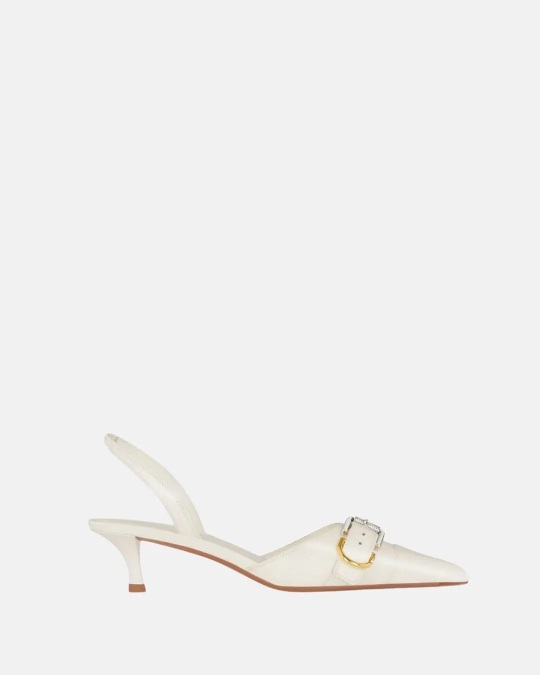 Voyou Slingbacks In Grained Leather Ivory